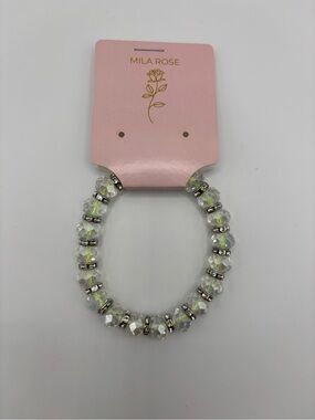Mila Rose Clear Iridescent Crystal Stretch Bracelet